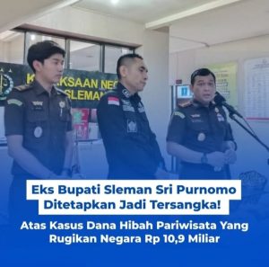 Mantan Bupati Sleman SP Jadi Tersangka Korupsi Hibah Pariwisata Rp10,9 M